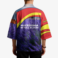 Macedonia Kimono with Lavender Field and Bloom Curve Design - Wonder Print Shop