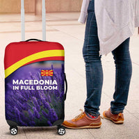 Macedonia Luggage Cover with Lavender Field and Bloom Curve Design - Wonder Print Shop