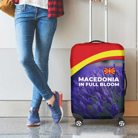 Macedonia Luggage Cover with Lavender Field and Bloom Curve Design - Wonder Print Shop