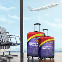Macedonia Luggage Cover with Lavender Field and Bloom Curve Design - Wonder Print Shop