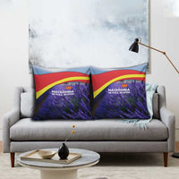 Macedonia Pillow Cover with Lavender Field and Bloom Curve Design - Wonder Print Shop
