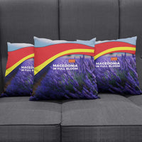 Macedonia Pillow Cover with Lavender Field and Bloom Curve Design - Wonder Print Shop