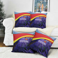 Macedonia Pillow Cover with Lavender Field and Bloom Curve Design - Wonder Print Shop