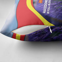 Macedonia Pillow Cover with Lavender Field and Bloom Curve Design - Wonder Print Shop