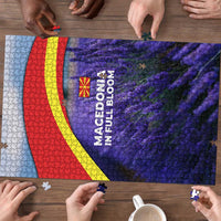 Macedonia Puzzle with Lavender Field and Bloom Curve Design - Wonder Print Shop
