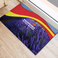 Macedonia Rubber Doormat with Lavender Field and Bloom Curve Design - Wonder Print Shop