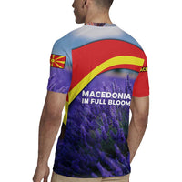 Macedonia Rugby Jersey with Lavender Field and Bloom Curve Design - Wonder Print Shop