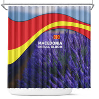 Macedonia Shower Curtain with Lavender Field and Bloom Curve Design - Wonder Print Shop
