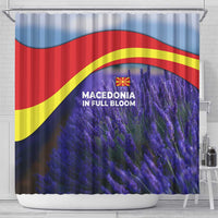 Macedonia Shower Curtain with Lavender Field and Bloom Curve Design - Wonder Print Shop