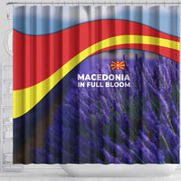 Macedonia Shower Curtain with Lavender Field and Bloom Curve Design - Wonder Print Shop