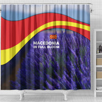 Macedonia Shower Curtain with Lavender Field and Bloom Curve Design - Wonder Print Shop