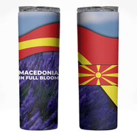 Macedonia Skinny Tumbler with Lavender Field and Bloom Curve Design - Wonder Print Shop