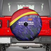 Macedonia Spare Tire Cover with Lavender Field and Bloom Curve Design - Wonder Print Shop