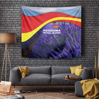 Macedonia Tapestry with Lavender Field and Bloom Curve Design - Wonder Print Shop