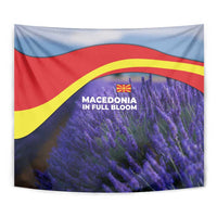 Macedonia Tapestry with Lavender Field and Bloom Curve Design - Wonder Print Shop