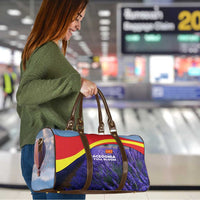 Macedonia Travel Bag with Lavender Field and Bloom Curve Design - Wonder Print Shop
