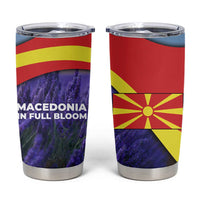 Macedonia Tumbler Cup with Lavender Field and Bloom Curve Design - Wonder Print Shop