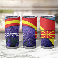 Macedonia Tumbler Cup with Lavender Field and Bloom Curve Design - Wonder Print Shop