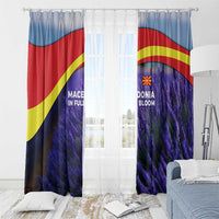 Macedonia Window Curtain with Lavender Field and Bloom Curve Design - Wonder Print Shop