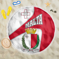 Malta Beach Blanket with Coat of Arms and Island Map Design - Wonder Print Shop