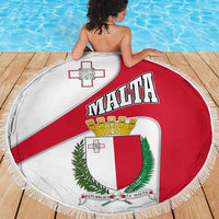 Malta Beach Blanket with Coat of Arms and Island Map Design - Wonder Print Shop