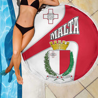 Malta Beach Blanket with Coat of Arms and Island Map Design - Wonder Print Shop