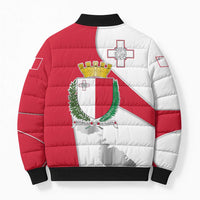 Malta Bomber Puffer Jacket with Coat of Arms and Island Map Design - Wonder Print Shop