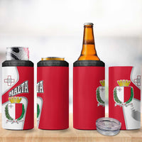 Malta 4 in 1 Can Cooler Tumbler with Coat of Arms and Island Map Design - Wonder Print Shop