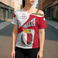 Malta Cross Shoulder Shirt with Coat of Arms and Island Map Design - Wonder Print Shop
