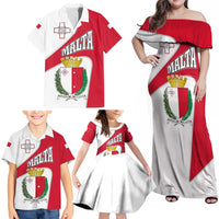 Malta Family Matching Off Shoulder Maxi Dress and Hawaiian Shirt with Coat of Arms and Island Map Design - Wonder Print Shop