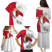 Malta Family Matching Puletasi and Hawaiian Shirt with Coat of Arms and Island Map Design - Wonder Print Shop