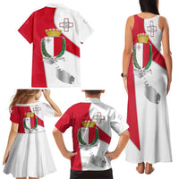Malta Family Matching Tank Maxi Dress and Hawaiian Shirt with Coat of Arms and Island Map Design - Wonder Print Shop
