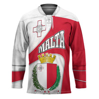 Malta Hockey Jersey with Coat of Arms and Island Map Design - Wonder Print Shop