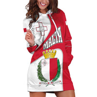 Malta Hoodie Dress with Coat of Arms and Island Map Design - Wonder Print Shop