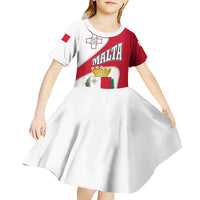 Malta Kid Short Sleeve Dress with Coat of Arms and Island Map Design - Wonder Print Shop
