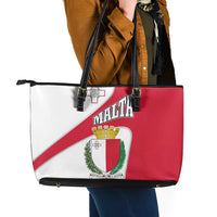 Malta Leather Tote Bag with Coat of Arms and Island Map Design - Wonder Print Shop