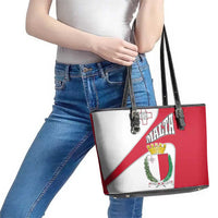 Malta Leather Tote Bag with Coat of Arms and Island Map Design - Wonder Print Shop