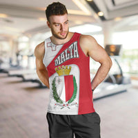 Malta Men Tank Top with Coat of Arms and Island Map Design - Wonder Print Shop