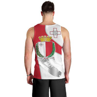 Malta Men Tank Top with Coat of Arms and Island Map Design - Wonder Print Shop