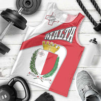 Malta Men Tank Top with Coat of Arms and Island Map Design - Wonder Print Shop