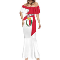 Malta Mermaid Dress with Coat of Arms and Island Map Design - Wonder Print Shop