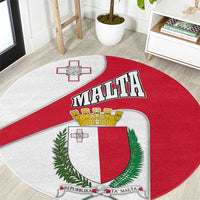 Malta Round Carpet with Coat of Arms and Island Map Design - Wonder Print Shop