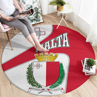 Malta Round Carpet with Coat of Arms and Island Map Design - Wonder Print Shop