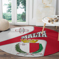 Malta Round Carpet with Coat of Arms and Island Map Design - Wonder Print Shop