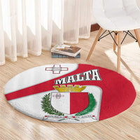 Malta Round Carpet with Coat of Arms and Island Map Design - Wonder Print Shop
