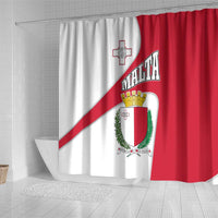 Malta Shower Curtain with Coat of Arms and Island Map Design - Wonder Print Shop
