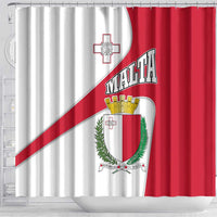 Malta Shower Curtain with Coat of Arms and Island Map Design - Wonder Print Shop