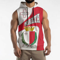 Malta Sleeveless Hoodie with Coat of Arms and Island Map Design - Wonder Print Shop