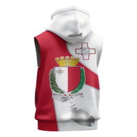 Malta Sleeveless Zip Hoodie with Coat of Arms and Island Map Design - Wonder Print Shop