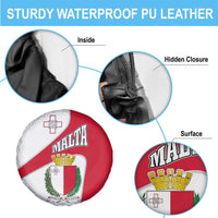 Malta Spare Tire Cover with Coat of Arms and Island Map Design - Wonder Print Shop